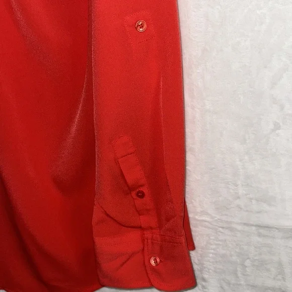Talbots Nantucket Salmon Orange Long Sleeve Button Down Shirt Women’s Large - Picture 4 of 6